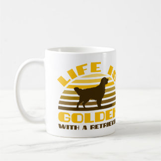 Taza De Café La Vida Es Dorada Con Un Recuperador