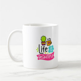 Taza De Café La vida es hermoso Personalizado diseñador Coffee 