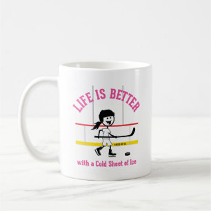 Taza De Café La vida es mejor Chicas Personalizado jugador de h