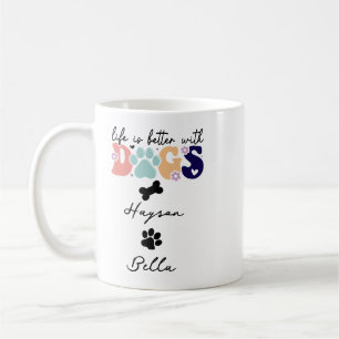 Taza De Café La vida es mejor con cachorros Perros adorables Am