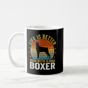 Taza De Café La Vida Es Mejor Con El Boxeador Mamá Boxer Dad Re