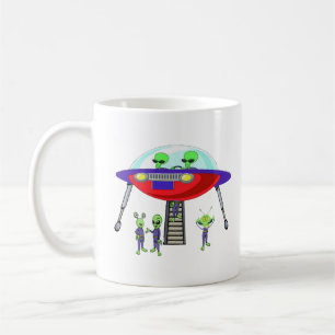 Taza De Café La vida es mejor con los extraterrestres Funny Hum