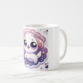 Taza De Café La vida es mejor con Paw Kawaii cachorro mascota a