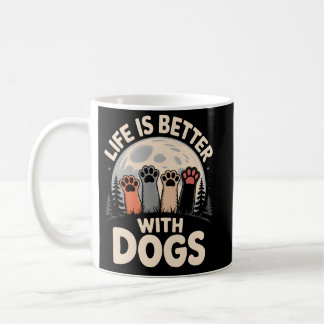 Taza De Café La Vida Es Mejor Con Perros
