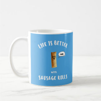 Taza De Café LA VIDA ES MEJOR CON ROLLOS DE SALCHICHA Lindos Ro