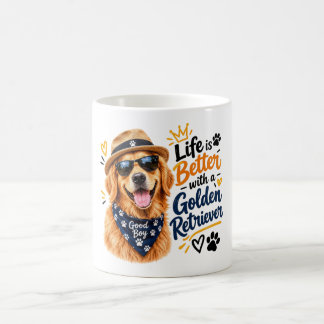 Taza De Café La vida es mejor con un amante del perro Retriever