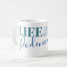 La vida es mejor con un café de silueta podenco