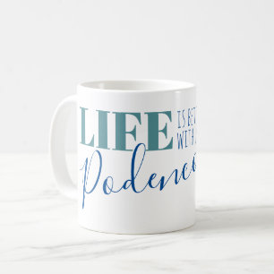Taza De Café La vida es mejor con un café de silueta podenco