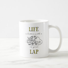 Taza De Café La vida es mejor con un gato en tu foto de persona