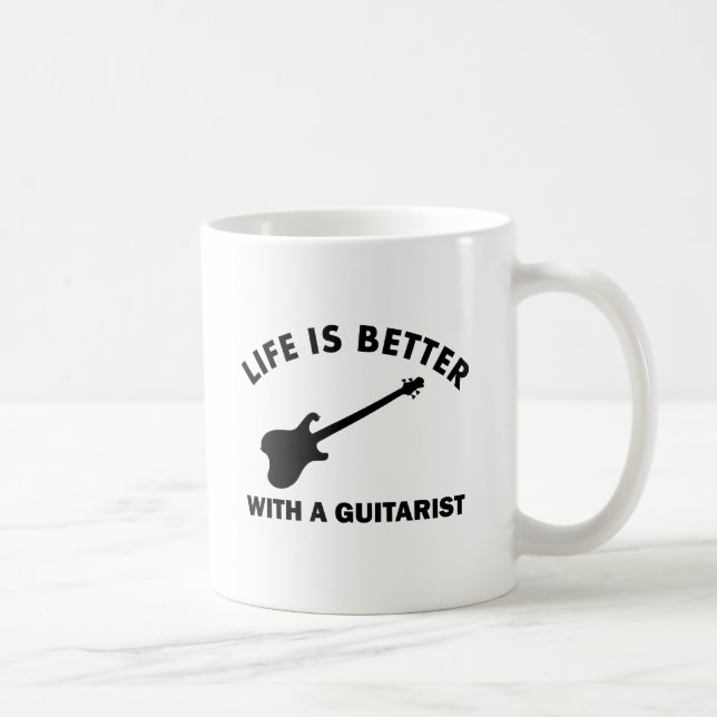 Taza De Café La vida es mejor con un GUITARRISTA (Derecha)