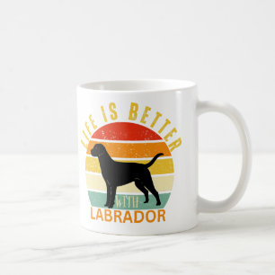 Taza De Café La vida es mejor con un labrador negro, amante de