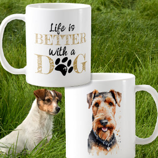 Taza De Café La vida es mejor con un perro regalo de Airedale t