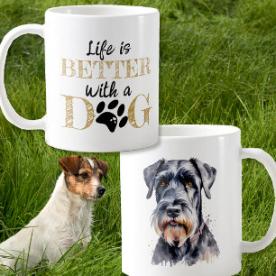 Taza De Café La vida es mejor con un perro regalo de schnauzer 
