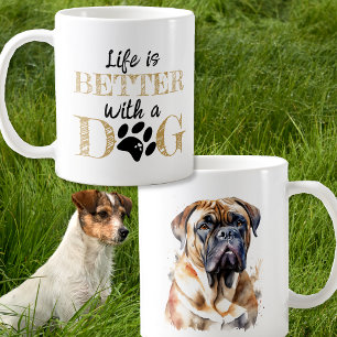 Taza De Café La vida es mejor con un regalo de Bullmastiff