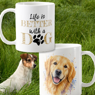 Taza De Café La vida es mejor con un regalo de Golden Retriever