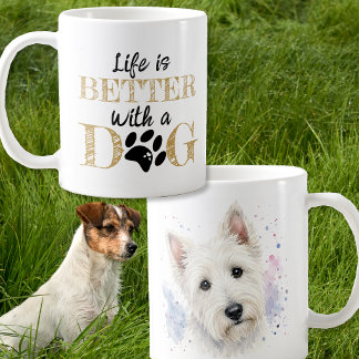 Taza De Café La vida es mejor con un regalo de perro scotty