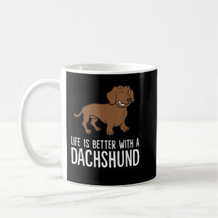 Taza De Café La Vida Es Mejor Con Una Camiseta Dachshund