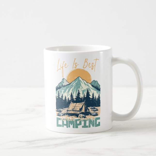 Taza De Café La vida es mejor cuando estás acampando - la avent (Derecha)