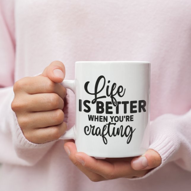 Taza De Café La vida es mejor cuando estás escribiendo (Life Is Better When You're Crafting Coffee Mug
)