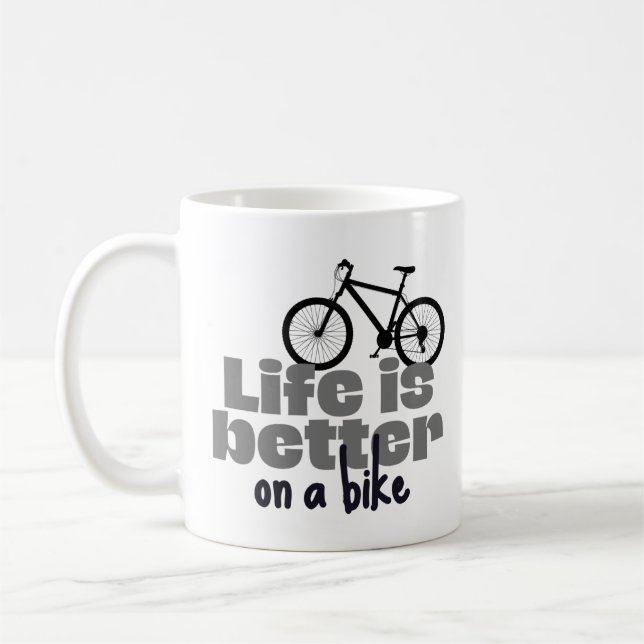 Taza De Café La vida es mejor en bicicleta (Izquierda)