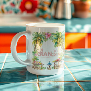 Taza De Café La vida es mejor en chanclas Palma Tropical