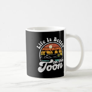 Taza De Café La vida es mejor en el barco divertido Toon Funny 