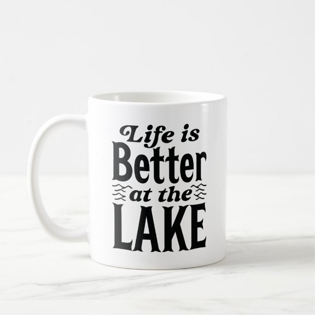 Taza De Café La Vida Es Mejor En El Lago (Izquierda)