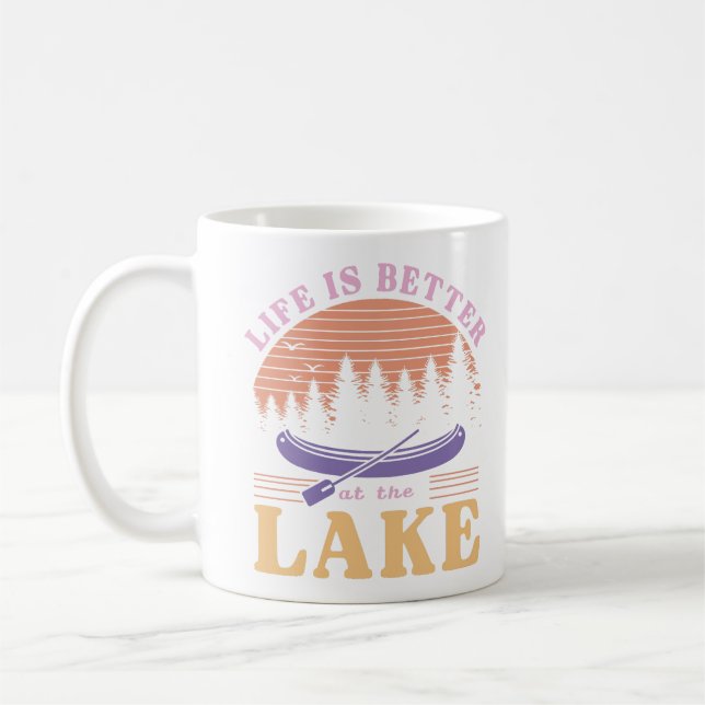 Taza De Café La Vida Es Mejor En El Lago (Izquierda)