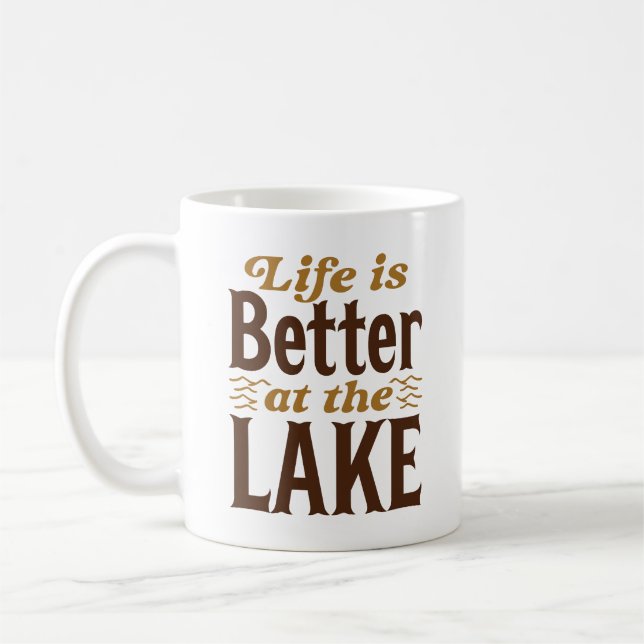Taza De Café La Vida Es Mejor En El Lago (Izquierda)