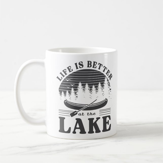 Taza De Café La Vida Es Mejor En El Lago (Izquierda)