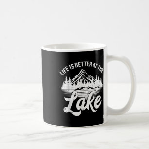 Taza De Café La vida es mejor en el lago divertido barco de pes
