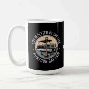 Taza De Café La Vida Es Mejor En El Lago Pontoon Capitán Gracio