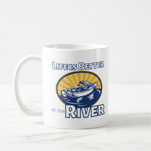 Taza De Café La vida es mejor en el río