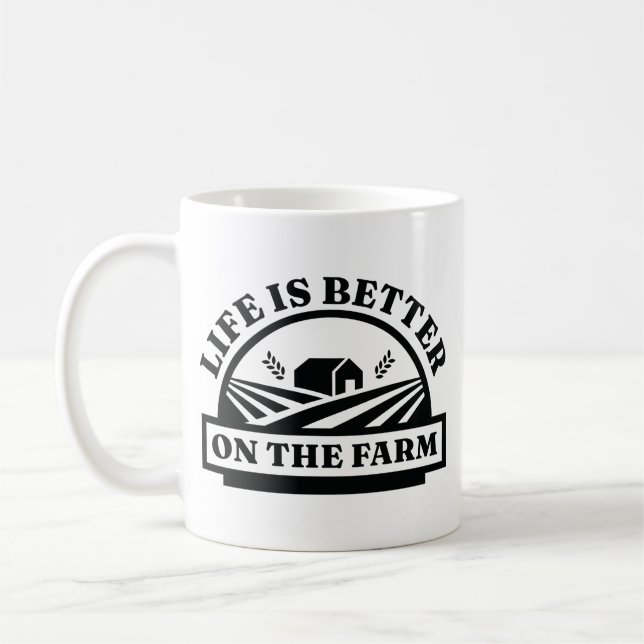 Taza De Café La Vida Es Mejor En La Granja (Izquierda)