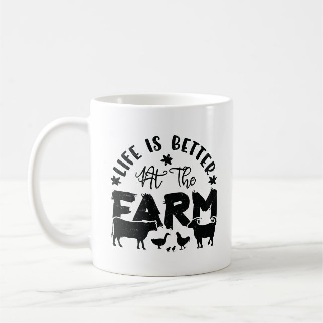 Taza De Café La vida es mejor en la granja (Izquierda)