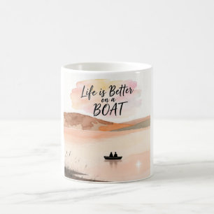 Taza De Café La vida es mejor en un barco