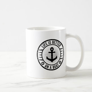 Taza De Café La vida es mejor en un barco capitán navegante nav