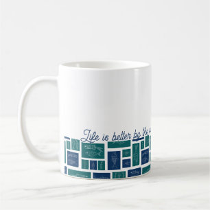 Taza De Café La vida es mejor junto al mar patrón de peces cost