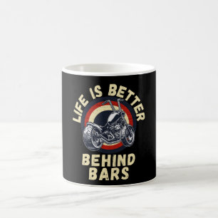 Taza De Café La vida es mejor tras    las rejasMotocicleta
