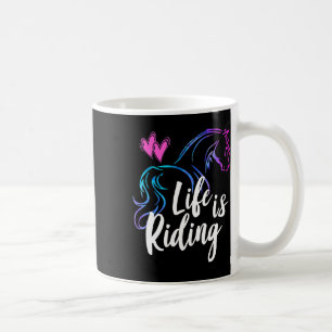 Taza De Café La Vida Es Montar Caballos Jinete Ecuestre Chica K