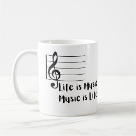 Taza De Café La vida es música, la música es vida