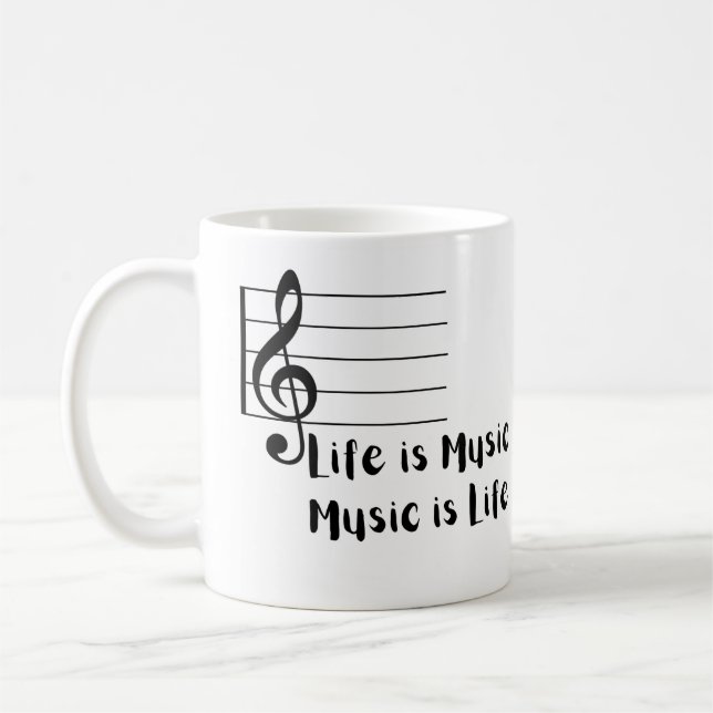 Taza De Café La vida es música, la música es vida (Izquierda)