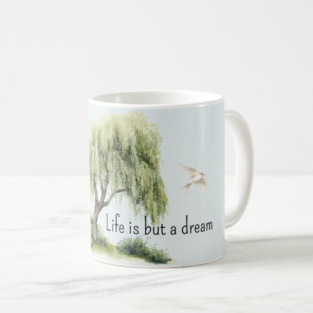 Taza De Café La vida es un árbol de sueños Pájaros (Anverso derecho)