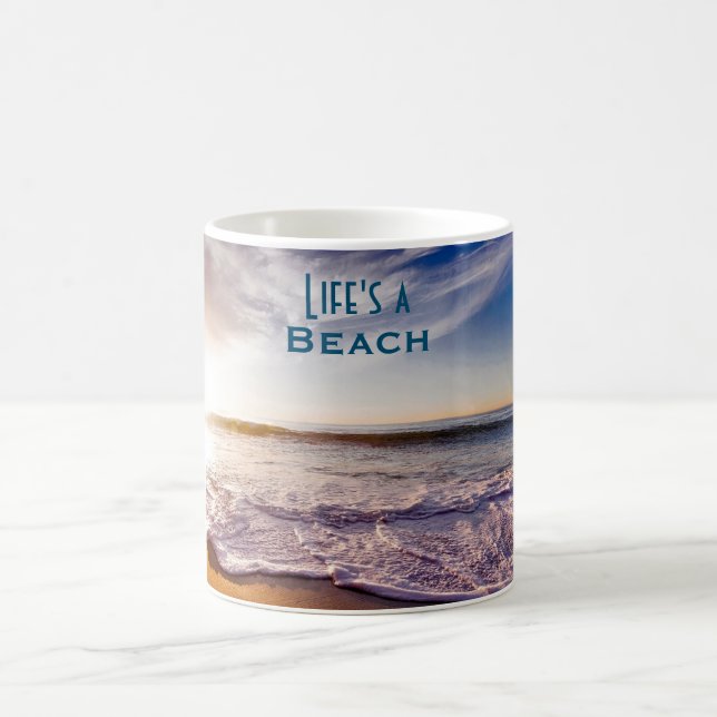 Taza De Café La vida es un océano tropical de playa (Centro)