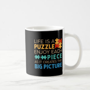 Taza De Café La vida es un rompecabezas disfruta de cada ece _