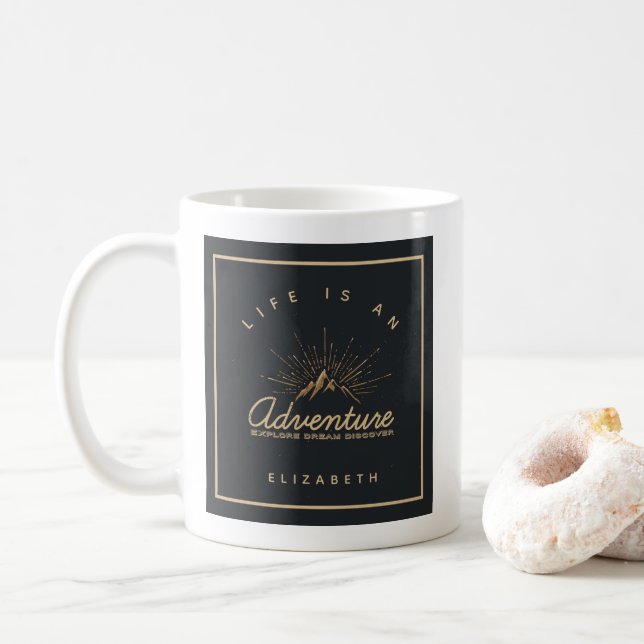 Taza De Café La vida es una aventura explorando el sueño descub (Con donut)