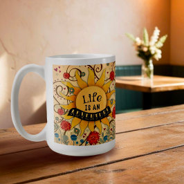 Taza De Café La vida es una aventura inspiradora cita la inespi