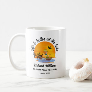 Taza De Café La vida jubilada es mejor en el regalo de pesca de
