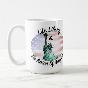 Taza De Café La Vida, La Libertad Y La Búsqueda De La Felicidad