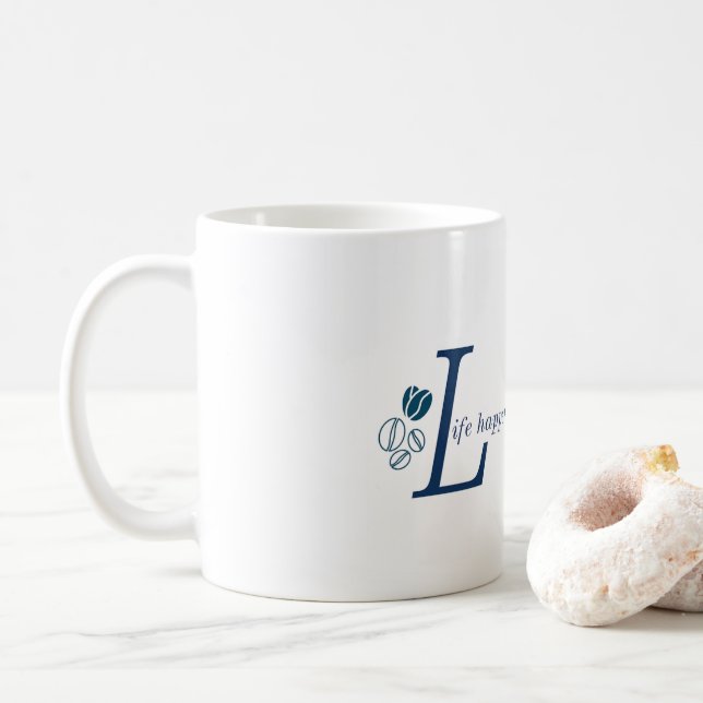 Taza De Café La vida pasa cuando el café ayuda a mug (Con donut)